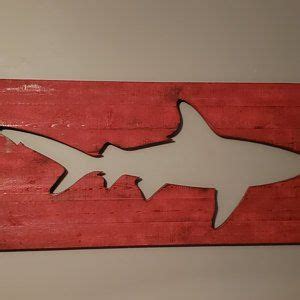 Distressed Shark Pallet Wood Wall Art Surf Decor Beach | Etsy | Wooden shark, Pallet wall art ...