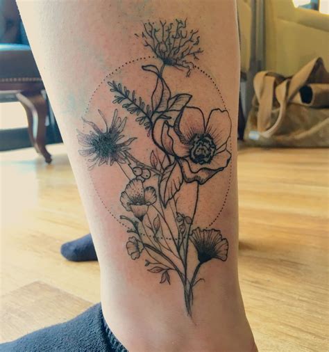 Love my new wildflower tattoo! #wildflowertattoo #wildflowers # ...