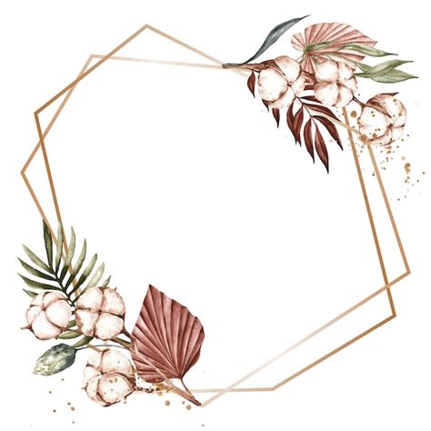 Premium Vector | Watercolor boho frame design