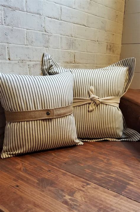 Farmhouse Pillows Black and White Stripe Pillow Cover Drop - Etsy