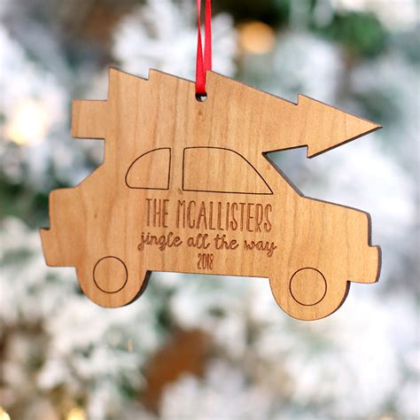 personalized christmas tree on car ornament - Smiling Tree