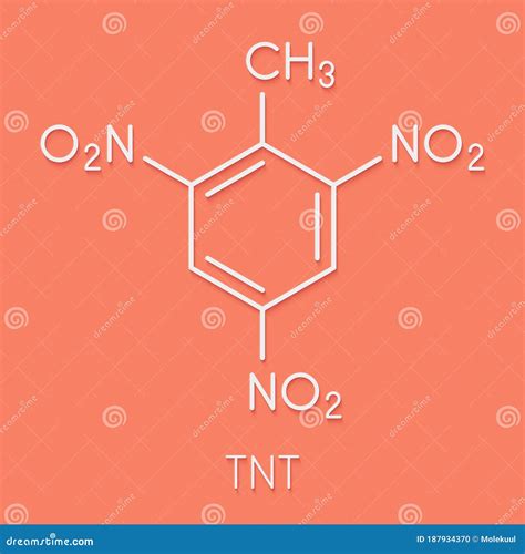 Trinitrotoluene (TNT) Explosive Molecule, Chemical Structure Cartoon ...