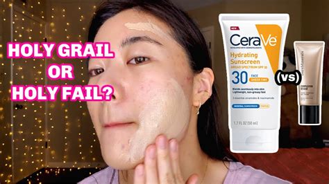 Cerave Hydrating Sunscreen Face Sheer Tint SPF 30 Application + Review ...