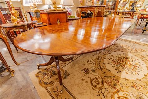 Regency Mahogany Period Triple Pedestal Large Dining Table For Sale at 1stDibs