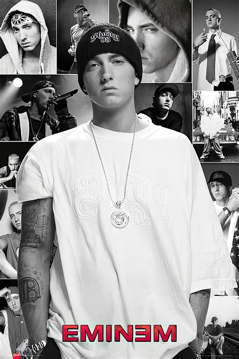 Eminem - Music Poster (Image Collage - White Shirt) (Size: 24" X 36 ...