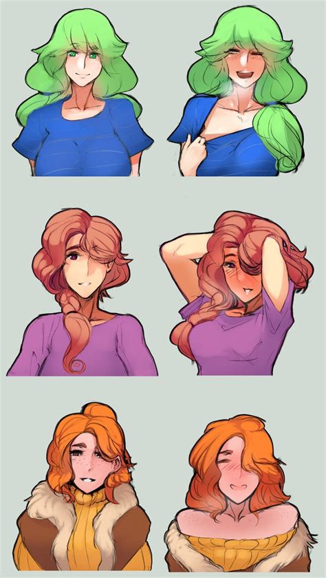 caroline, robin, and jodi (stardew valley) drawn by scathegrapes | Danbooru