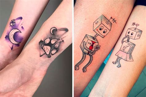 86 Matching Tattoos For Couples, Siblings, Friends, And All The Special People In Your Life ...