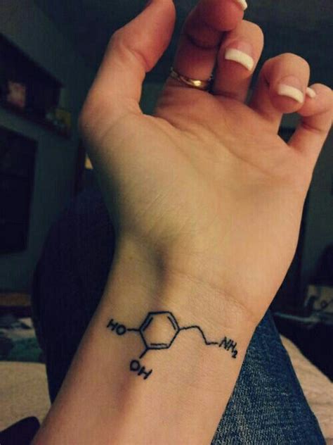 Chemical compound for the hormone happiness | Simple wrist tattoos, Wrist tattoos for women ...