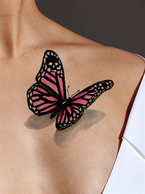 3D Tattoo Pink Tattoo Butterfly Tattoo Tattoo Design - Etsy