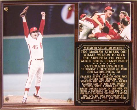 Tug McGraw Philadelphia Phillies 1980 World Series Champions Photo Plaque