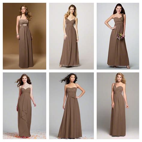 Mocha bridesmaids dresses