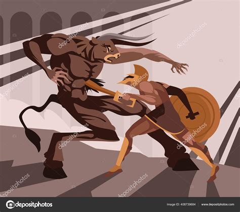 Theseus And The Minotaur Cartoon