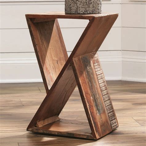 Create a unique place in your home to sit out a special item on this living room accent table ...