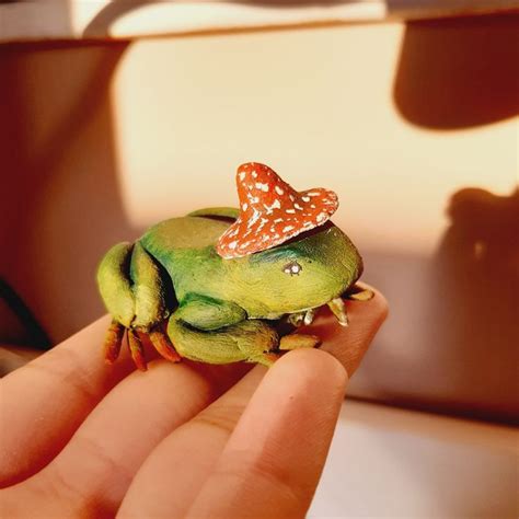 froggy frog in a mushroom hat 🍄 | Mushroom hat, Frog, Cute frogs