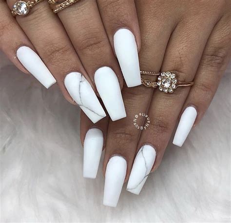 @styledbydestinylovee | Acrylic nails coffin short, White acrylic nails ...