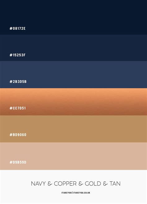 Navy Blue Bedroom with Copper, Gold and Tan Accent Colors