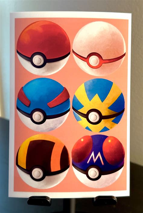 Classic Pokeball Set Print Pokémon Art Illustration Mini Poster ...