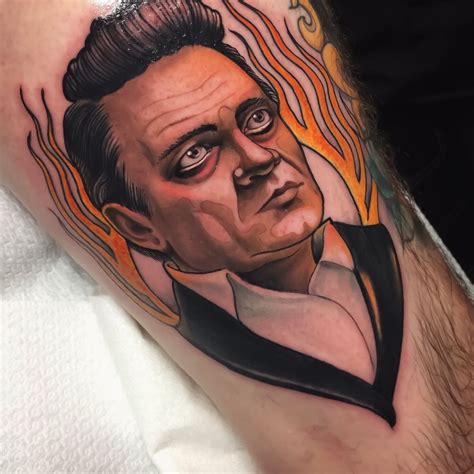 Tattoo uploaded by Willem Janssen • Johnny cash, the man in black. # ...