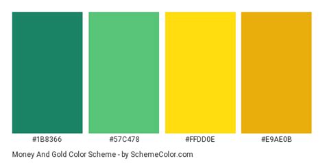 Money And Gold Color Scheme » Green » SchemeColor.com | Gold color scheme, Color schemes, Gold ...