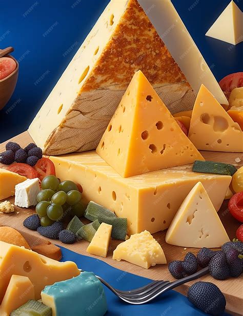Premium AI Image | Various types of delicious cheese platter image