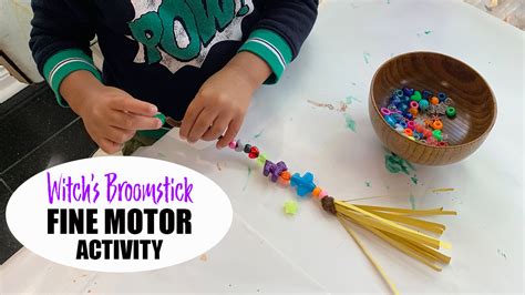 Witch's Broomstick Fine Motor Activity - HAPPY TODDLER PLAYTIME