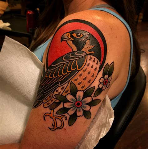 Traditional Falcon Tattoo