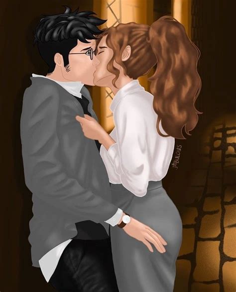 Harry And Hermione Kiss, Hermione Granger Fan Art, Harry And Ginny ...