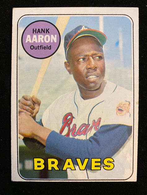 Lot - (EX) 1960 Topps Hank Aaron #100 Baseball Card - HOF - Atlanta Braves