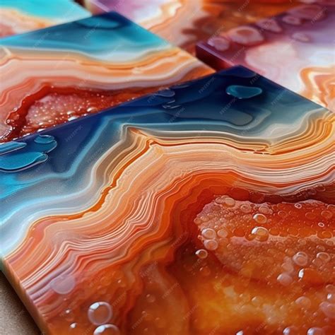 Premium Photo | A set of fused glass wall tiles by the artist.