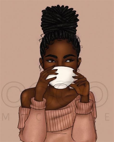 Locs and Lattes African American Fashion Illustration Art | Etsy Art Black Love, Black Art ...