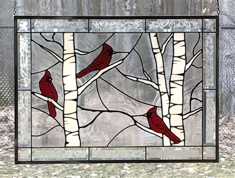 Cardinal Stained Glass Panel-Cardinal Stained Glass Panel Stained Glass Cardina... - Cardinal ...