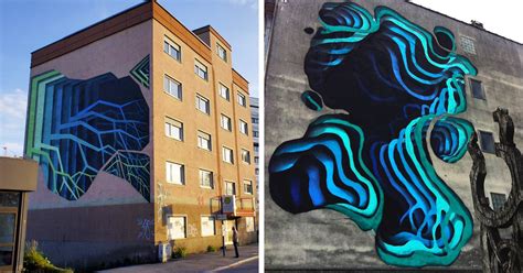 Street Artist Spray-Paints Boring Buildings With Optical Illusions That Look Like 3D Portals ...