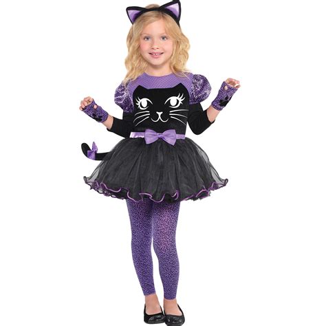 Suit Yourself Miss Meow Cat Costume for Girls, Includes a Dress, Fingerless Gloves, a Headband ...