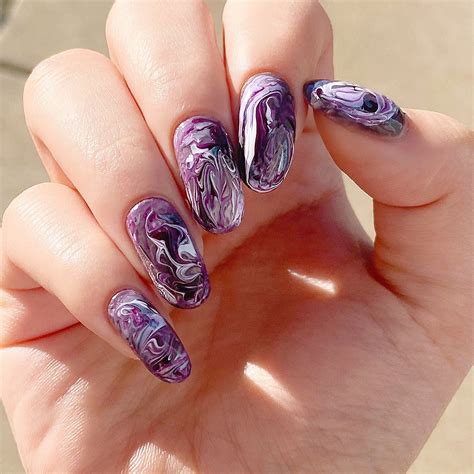 Swirl Nail Art, Nail Art Designs, Purple, Nails, Beauty, Finger Nails, Ongles, Nail Designs ...