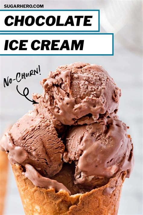 No-Churn Chocolate Ice Cream - SugarHero