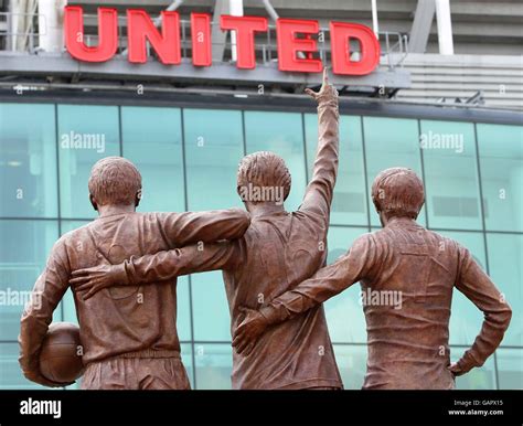 The new manchester united holy trinity statue unveiled old trafford hi ...