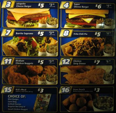 Menu at Stars Drive-in fast food, McAllen, W Nolana Ave