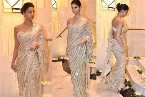 Suhana Khan Serves Hottest Saree Look For Diwali in Backless Blouse And ...