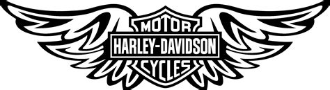 Download Transparent Harley Wings Logo Black And White - Logo Harley Davidson Vector - PNGkit