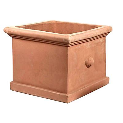 Verve Terracotta Stone Square Planter 38cm | DIY at B&Q