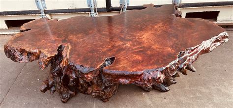 Redwood Burl Coffee Table 60c36x18 Tall With Hand Rubbed Epoxy Finish Satin. Table Comes Apart ...