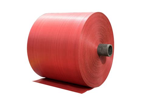 Red Polypropylene Woven Fabric Roll For PP Woven Bags / Sacks ...