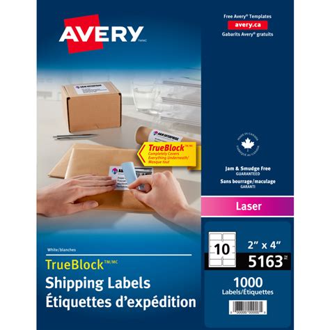 Avery® TrueBlock™ Shipping Labels 2" x 4" Laser/Inkjet 1,000/box Monk Office