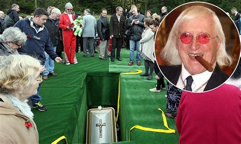 Jimmy Savile funeral: Laid to rest in his golden coffin at a 45 degree angle | Daily Mail Online