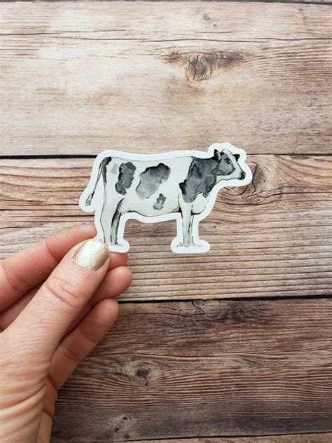 Cow Vinyl Sticker Farm Animal Water Bottle Sticker Cute | Etsy