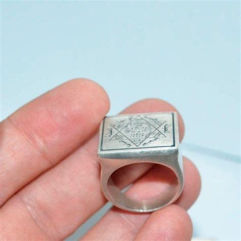 Rare Islamic Amulet Ring Khatam Suleiman, the Seal of Solomon Muhr U Suleiman Hexagram Sign ...