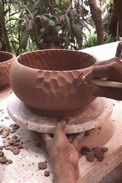 Gaya Ceramic on Instagram Carving out a rocklike texture on a bowl When ...