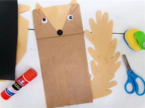 Paper Bag Handprint Squirrel Craft - Our Kid Things