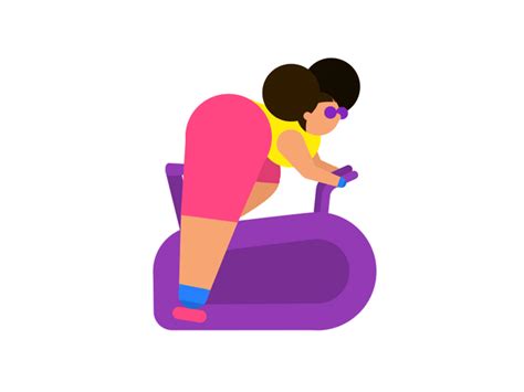 Bike Exercise Girl Cartoon GIF | GIFDB.com