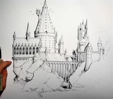 Hogwarts castle drawing. - #castle #Drawing #Hogwarts #hogwartscastledrawing | Hogwarts castle ...